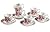 GY 12 PCS Tea Set - 7oz New Bone China tea Cups and Saucers with Pink Flower Pattern Porcelain Cups for Mocha Cappuccino Tea and coffee