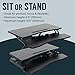 TechOrbits Standing Desk Converter-32-inch Height Adjustable, MDF Wood, Sit Riser-Black, 32