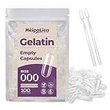 Empty Gelatin Capsules Size 000-100 Count Bovine Bone Gel Capsules Empty | Quick Dissolve | All Size | for Powder & Liquid DIY Filling