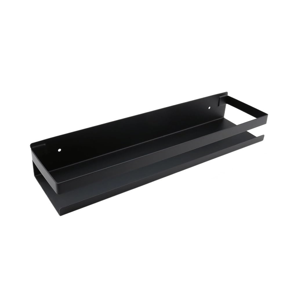 YUANCHUTOP 20-50cm Bathroom Shelves Stainless Steel Wall Shelf Mounted Shower Storage Rack Kitchen Accessory Hardware(40cm Black)