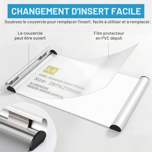 Lot de 6 plaques de porte, 105 x 148 mm, à visser ou à coller – vue 3