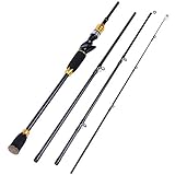 Sougayilang Spin-Casting Fishing rods,Ultra Light,24-Ton Carbon Fiber,Portable Travel Fishing Poles for Freshwater Saltwater.6.9FT Gold CATING