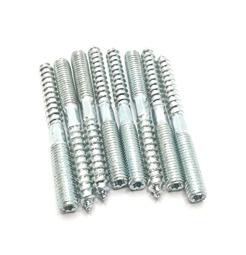 Image of Hanger Bolt M8x79 Silvery Double Headed Bolt Self-Tapping Screw with Hexagon for Furniture 8Pcs