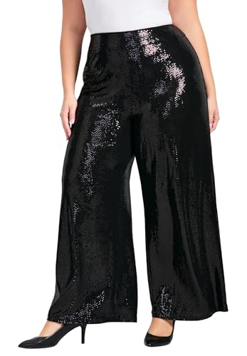 Women's Plus Size Glitz Sequin Wide Leg Pant