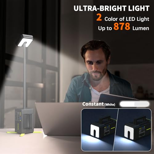 MARBERO-Portable-Power-Station-32000mAh-Portable-Power-Bank-Camping-Generator - 118Wh Portable Power Supply Lithium Ion Battery with Telescopic Camping Light DC AC USB Outlet for Hiking Emergency - Image 6