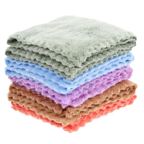 POPETPOP 10 Piezas Toallas de Baño Infantiles de Coral Ultra Absorbentes para Niña Reutilizables Suaves y Duraderas Secado Rápido para Rostro y Cuerpo