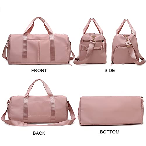 PHABULS Waterproof Duffel Weekender Bag Pink For Women and Men Swim Sports Travel Gym Bag,19.68inch