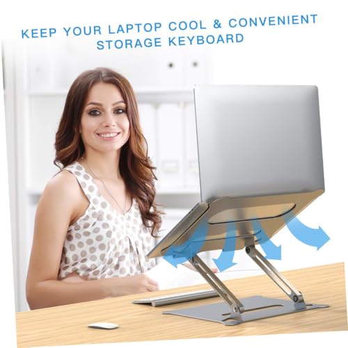 Base plegable ajustable para laptop en aluminio plata miniatura 3