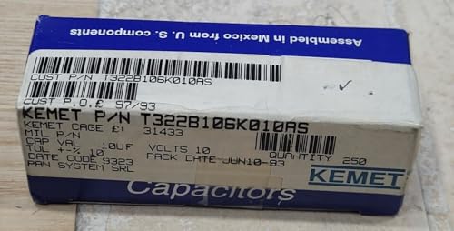 Generic (1 PC) T322B106K010AS KEMET Compatible with CAP TANT 10UF 10% 10V AXIAL