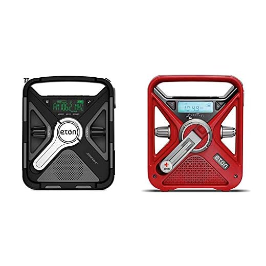 Eton Ultimate Camping AM/FM/NOAA Radio with S.A.M.E Technology & American Red Cross Emergency NOAA Weather Radio with USB Smartphone Charger, LED Flashlight & Red Beacon
