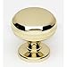 Traditional Mushroom Knob Finish: Polished Brass, Size: 1" H x 1" W x 0.63" D