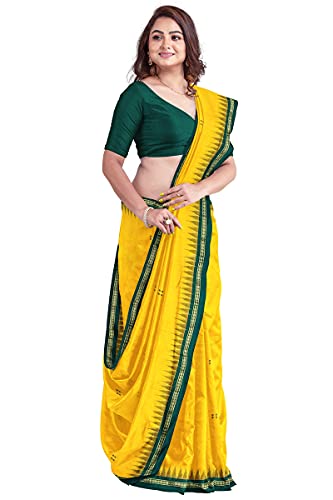 Image of Odisha Sambalpuri Handloom Ikat Women's Cotton Saree, Odisha Handloom Handmade Pure Cotton Khandua Saree, Ikkat Orissa Traditional Handloom Saree Without Blouse