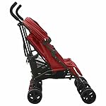 Tidyard Geschwisterwagen mit Verstellbare Dach & Ablagekorb Doppelkinderwagen Zusammenklappbar 2 In 1 Zwillinge Buggy Zwillingspuppenwagen Zwillinge Kinderwagen Buggy Kinderwagen Rot Stahl