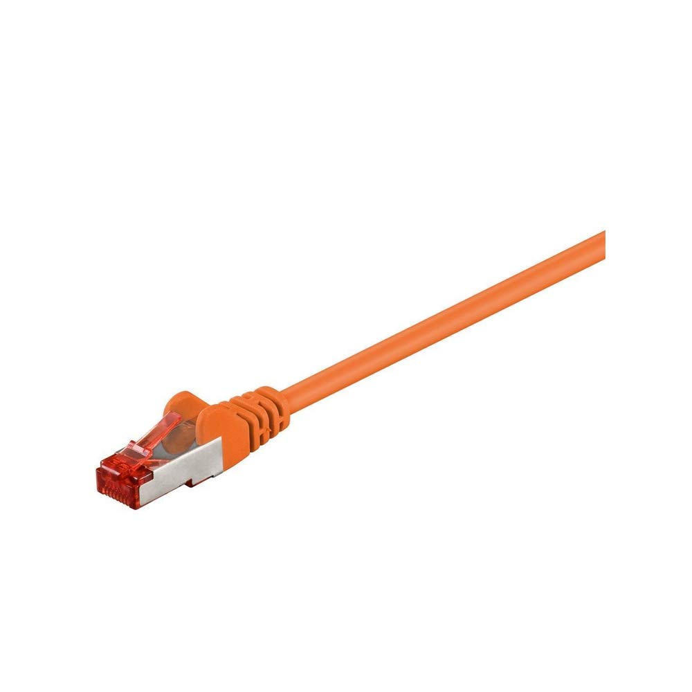 Goobay 95456 CAT 6 Patch Cable, S/FTP (PiMF), Orange, 0.25 m Length