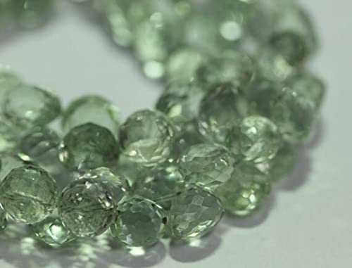 LKBEADS 8 inch strand of gem green amethyst 9.5-10mm onion faceted beads for DIY jewelry making. green amethyst beads strand