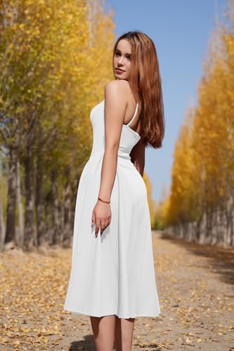 Image of Memoriesea Women's Elegant Square Neck Swing A Line Wedding Evening Party Midi Dress