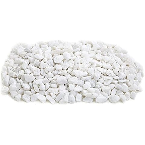Quarrystore White Marble Stone Chippings Approximately 14mm in Size - Ideal Outside Decorative Stones for Gardens - 1kg Cover
