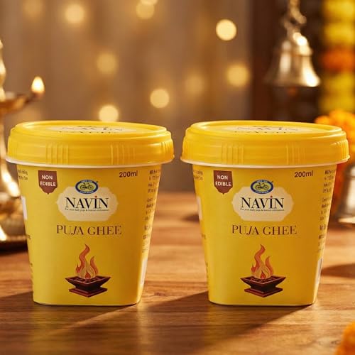Image of Cycle Pure Navin Puja Ghee 200ml | Non-edible Ghee for Diyas /Lamps, Aarti & Rituals | Pack of 2