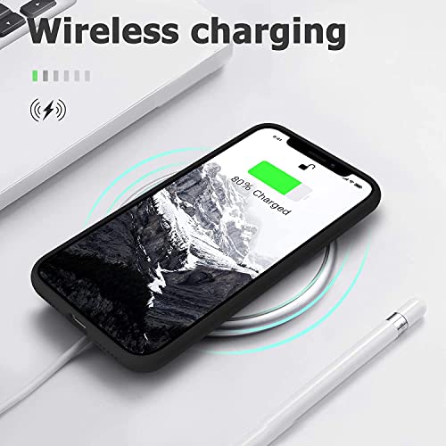 Image of Elzzi Microfiber Candy Case Compatible for iPhone 13 Mini 5.4 Inch Shockproof Slim Back Cover Liquid Silicone Case - Black