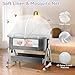 4 in 1 Baby Bassinet & Bedside Sleeper with Soft Mattress, Ultra-Breathable & Washable, Removable Mosquito Net, 6 Height Adjustable, Rocking Mode, Storage Basket, Wheels, Easy Assemble & Folding
