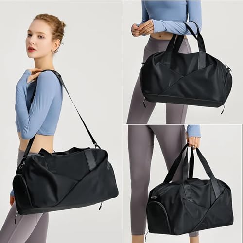 Personalized Waterproof Gym Team Sports Bag Custom Travel Duffle Bag With Logo/Name/Photo (Black)2