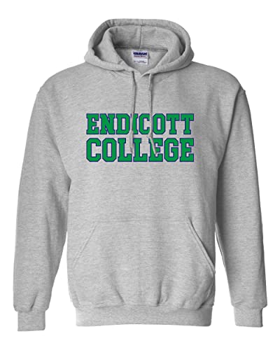 CreateMyTee Endicott College Block Letters Unisex Hooded Sweatshirt - Endicott Gulls Apparel