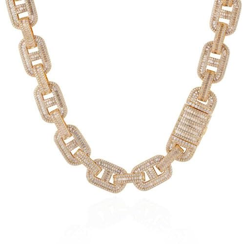 CPYGMXI Accessories Solid Thick Miami for Men, Width 15mm Big Hip Hop Mens Chain, Sparkling Iced Out Link Necklace, Inch - Box I