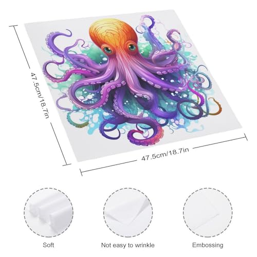 Servilletas de Tela Coloridas Octopus 4 piezas miniatura 2