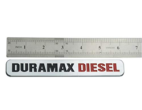 Image of Truck Emblem 3D Fender Door Hood Tailgate Badges Nameplate Letter Compatible with Duramax Allison 2Pack (Chrome Black Red)