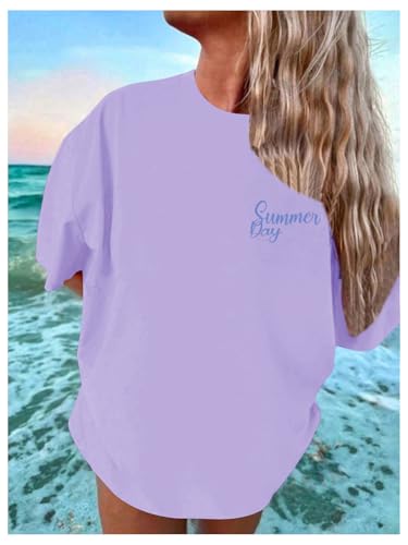 Image of SOLY HUX Girl's Short Sleeve Graphic Tees Crew Neck Beach Tops Casual Summer T-Shirts