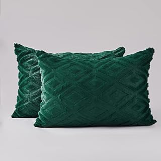 Topfinel Pack of 2 Cushion Covers 40cm x 40cm Faux Wool Decorative Cream Throw Pillow case Bed Ultra Soft Throw Pillow case Boho Velvet Plain Sofa Fluffy Cushion Covers 16x16 for Bedroom Livingroom