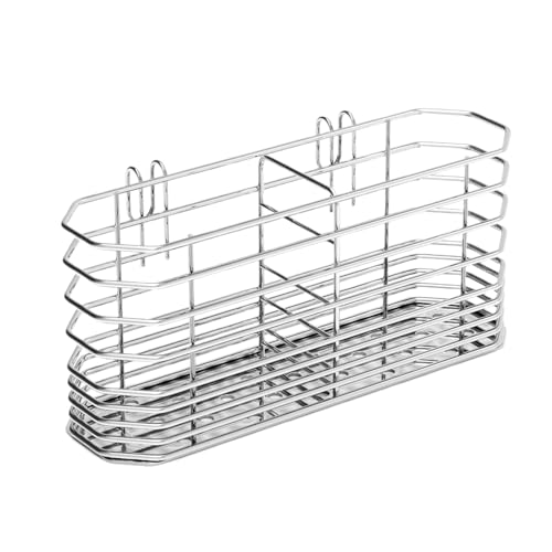 Cestino portaposate, in acciaio inox, da appendere, per scolaposate, forchette per cucina, buffet, picnic