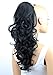 Produktbild PRETTYSHOP 45cm Haarteil Zopf Pferdeschwanz Haarverlängerung Voluminös Gewellt Schwarz PH9