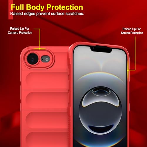 Image of Zapcase Back Case Cover for iPhone 16e | Compatible for iPhone 16e Back Cover | Liquid Silicon Magic Case with Camera Protection | Red