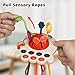 Tiyol Montessori Toys, Silicone Pull String Activitys, Developmental Pulling Baby Sensory Toy, Car Seat Airplane Travel Toddler Boy &Girl Infant Birthday Gifts