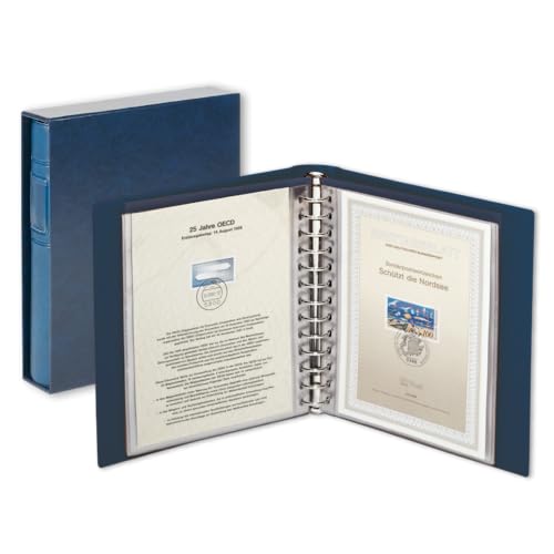 Album pour notices 1er jour LINDNER Classic bleu classeur FDC