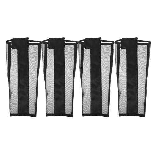 Veemoon Protectores para Patas de Caballo de Malla Transpirable, Botines Anti-Moscas Negros Talla, Set de 4 Piezas para Uso en Pastos y Establos, Protección Ligera y Resistente
