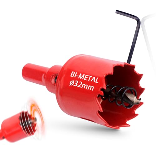 Coronas Perforadoras 32mm Coronas para Metal para Madera Metal Aluminio Acero Inoxidable Plásticos y Mucho Más