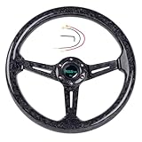 RASTP Forged Carbon Fiber Racing Steering Wheel, 13.8”/350mm 6 Bolts Steering Wheel Universal for Most Vehicle/Racing Car