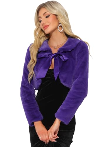 Bolero de piel sintética ideal para vestidos de fiesta y bodas de noche Allegra K