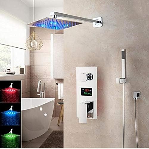 Ensemble de robinets de douche numériques anti-brûlure à finition chromée durable - 2