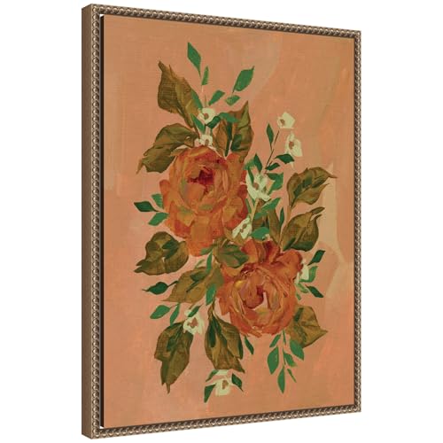 Kate and Laurel Framed Canvas Wall Art Print AQ Floral