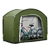 AOUDNバイクカバー収納 210Dシルバーコーティングオックスフォード布 防水 雨天保護 1〜4人用/大型バイク保管庫 屋外保管庫/折りたたみ式 (220*150*185CM,グリーン)