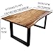 Live Edge Dining Table, Live Edge Table Top, Solid Wood Dining Tables, Rectangle Wood Slab Industrial, Wooden Tables Top & Metal Base, Long Dining Room for 2,4,6,8 (63