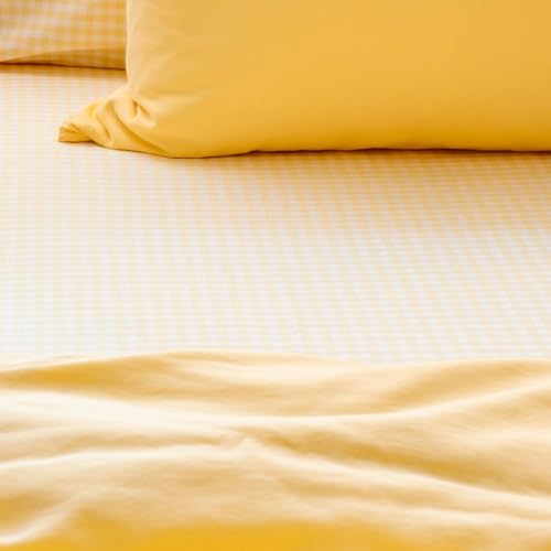 Drap housse bébé en percale de coton bio motif Vichy confortable