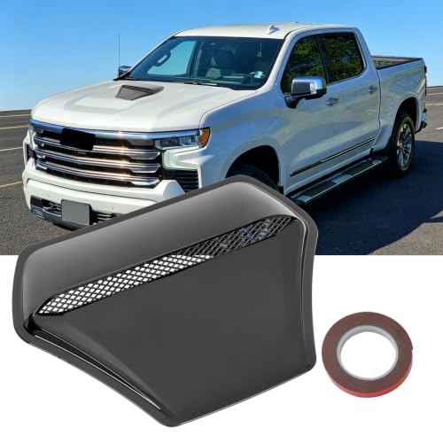 Image of DEERMOTOUniversal Hood Scoop for Cars,Hood Vents for Truck,Engine Hood Scoops for Pickup,Suit for Dodge Ram 1500 2500 3500Chevy Silverado, F-150, F-250, F-350, Colorado（Black）