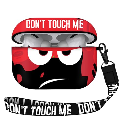 Image of for Airpods Pro Case, Don't Touch Me for Airpods Pro Cover with Keychain /Lanyard Soft Cute Shockproof Cover for Women Men Compatible with for Airpods Pro 2019 Charging Case (red)
