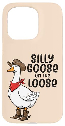 Goose Silly On The Loose Cowboy �ʔ������� �����Y ���f�B�[�X �L�b�Y �X�}�z�P�[�X iPhone 15 Pro �p