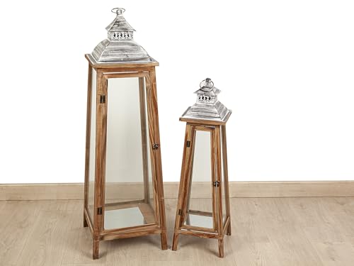 Lanternes métal et verre grand format pour bougies intérieures - 2