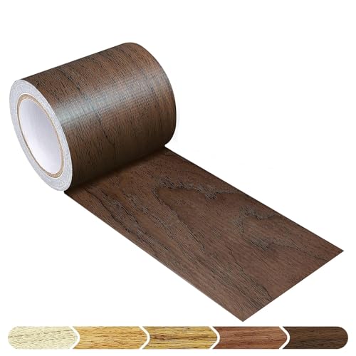 5M Woodgrain Patterned Duct Tape Wood Effect Repair Adhensive Duct Tape for Furniture Door (Dark Walnut)